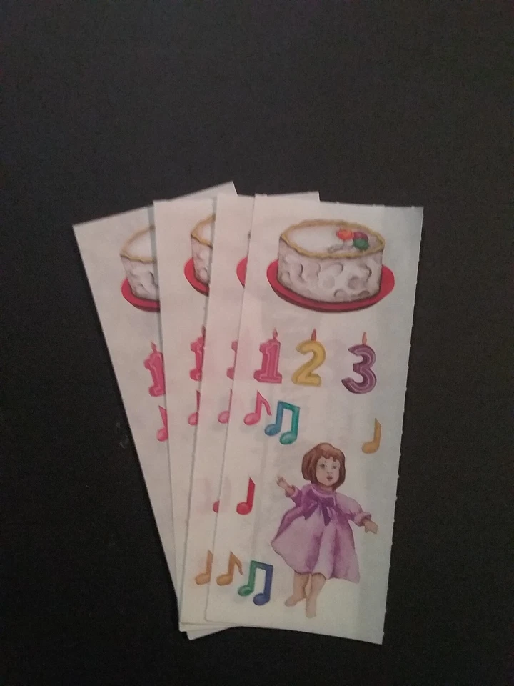 Creative Memories ~ лот из четырех студийных наклеек ~ 2 «x 5» девочка день рождения 1 2 3 - Изображение 1 из 1