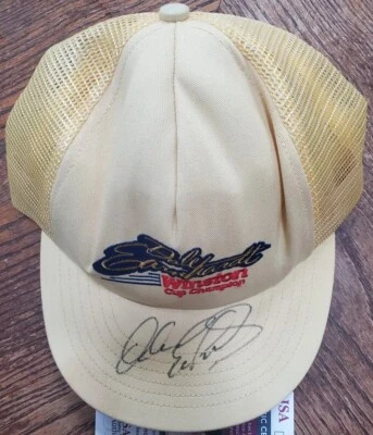 Autographed Dale Earnhardt Sr Hat JSA Nascar Winston Cup Champion Wrangler NICE - Image 1 of 4
