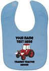 Personalised Trainee Tractor Driver Colour Pic Red Baby Feeding Bib Newborn-3y