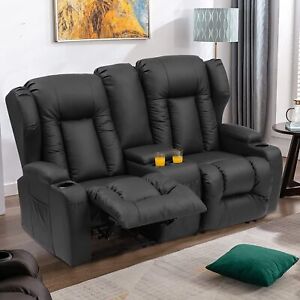 Recliner Loveseat Reclining Sofa Couch Modern Home Theater Seating 2-Seater Set