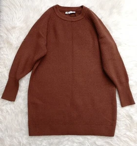 Suéter para mujer ZARA marrón camello tejido de gran tamaño talla S - Imagen 1 de 11