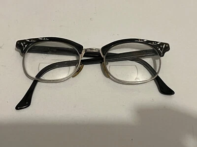 Vintage Womens Cat Eye Eyeglasses Mid Century Optical Black - Image 1 of 4