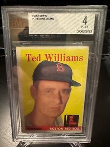 1958 Topps Baseball #1 Ted Williams Last BVG 4 VG-EX Red Sox HOF