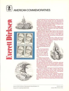 Panel de estampillas conmemorativas #138 15c Everett Dirkson #1873 USPS - Imagen 1 de 1