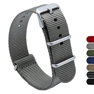 Nylon Replacement Zulu Watch Band Military Heavy Duty 18MM 22MM 316L St. Steel  - Picture 1 of 35