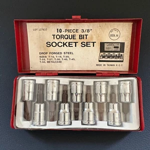 3/8" Torque Bit Socket Set of 10 Drop Forged Steel Made in Taiwan - Picture 1 of 3