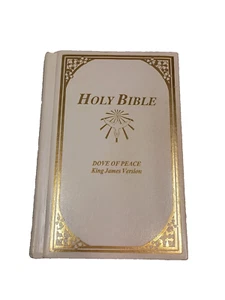 Holy Bible King James Version Dove of Peace Ed. White Hardback Sympathy Vtg 1991 - Picture 1 of 14