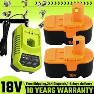 1/2Pack For Ryobi 18V PLUS 18 Volt Ni-Mh Battery P100 13022 ABP1801 /Charger - Picture 1 of 21