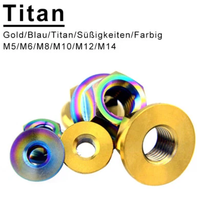 M5/M6/M8/M10/M12/M14/M16 TC4-Titan-Flanschmuttern Für Reitrad-Motorradmuttern - Bild 1 von 4