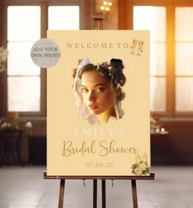 Photo Personalised bridal shower theme welcome sign, wedding party backdrop, - Picture 1 of 2