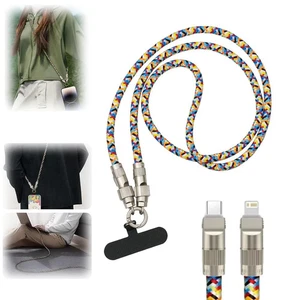 Mobile Phone Lanyard & Charging Cable 2 in 1,USB-C to USB-C Cable+Phone Lanyard - Picture 1 of 13