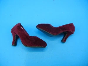 Tonner Doll 22" American Models Mademoiselle SHOES Only Burgundy Velvet Pumps - Bild 1 von 5