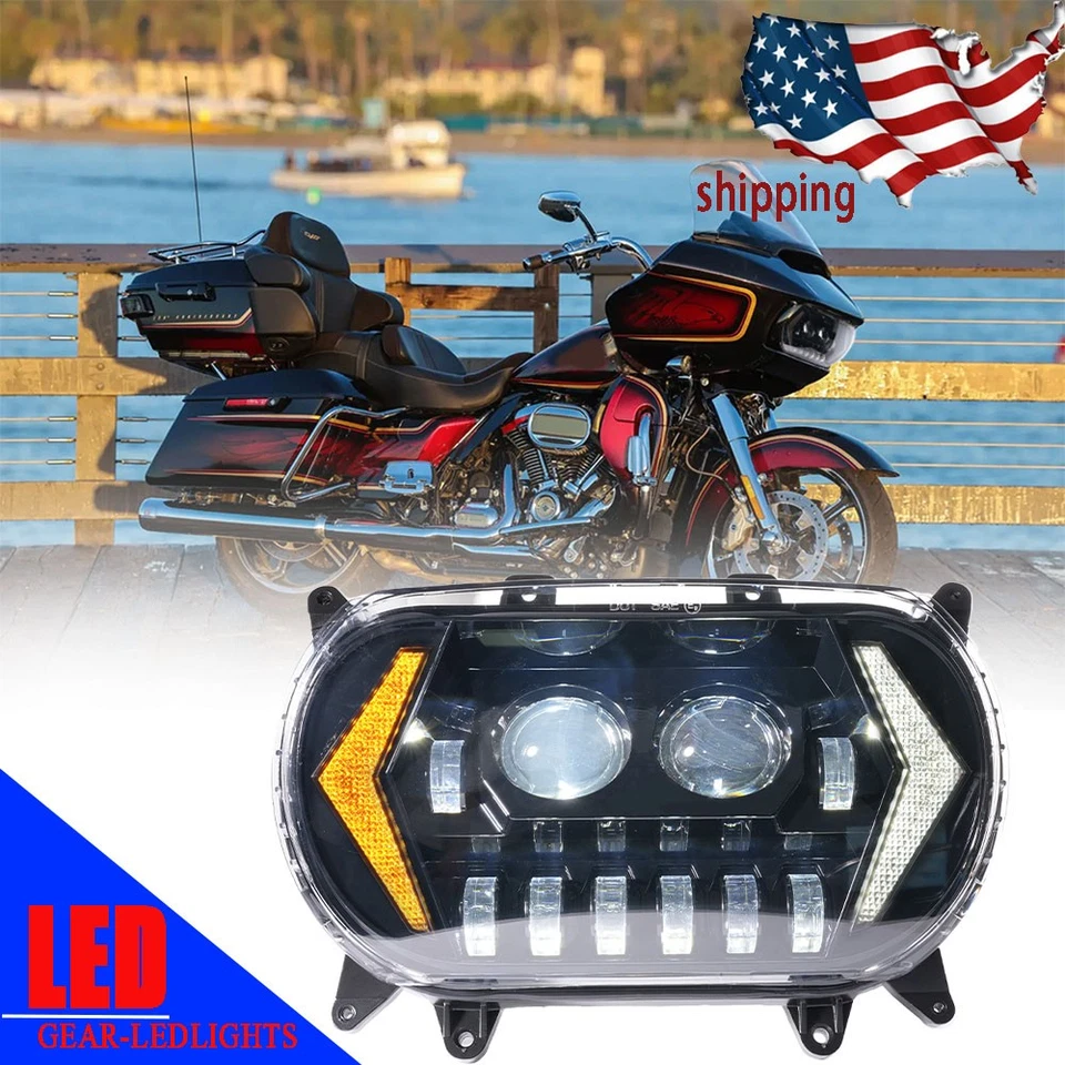 Faro LED DRL lámpara de señal de giro para Harley Davidson Road Glide 2015-2024  Foto 1 de 4