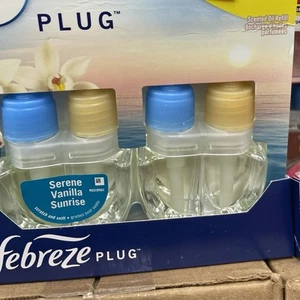 3 Pack Febreze Plug Refill Total Of 6 Scented Oil Serene Vanilla Sunrise - Picture 1 of 1