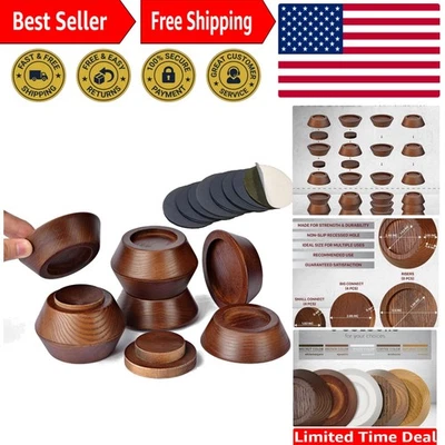 Elevadores para muebles con acabado de nogal - Juego de 8 alturas ajustables de 1" a 4" Foto 1 de 4