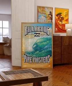 2010 Billabong Pipe Masters Surfing Poster | Vintage Surfer Wall Art Print - Picture 1 of 2