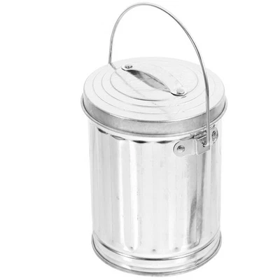  Mini-Desktop-Mülleimer mit Deckel, Metall-Mülleimer, Tisch-Mülleimer für - Bild 1 von 4