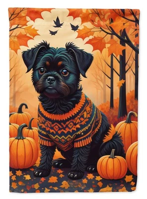 Affenpinscher Fall Leaves Pumpkin Patch Flag Canvas House Size DAC1001CHF - Image 1 of 4