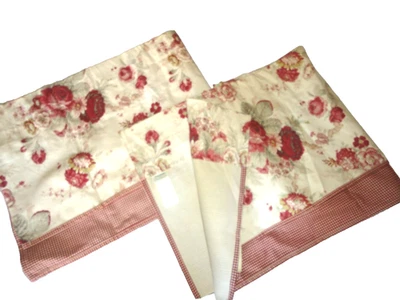 WAVERLY NORFOLK ROSAS ROJO FLORAL GINGHAM (2) CENEFAS RECTAS EN CAPAS 18 X 66 Foto 1 de 4
