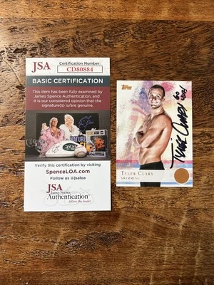 Tyler Clary IP Signed Topps Card JSA Coa Autographed USA Swimming - Image 1 of 3