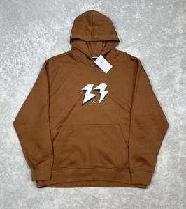 Nike Air Jordan Flight MVP Fleece Pullover Tan Hooded Sweatshirt Sz XXL - Picture 1 of 5