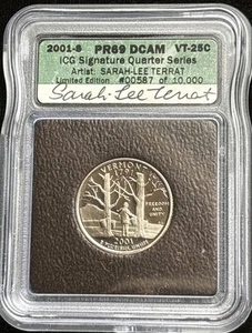 2001-S 25C ICG Vermont Silver PR69 DCAM - Picture 1 of 2