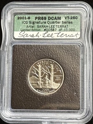 2001-S 25C ICG Vermont Silver PR69 DCAM - Image 1 of 2