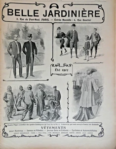 PUBLICITÉ DE PRESSE 1903 BELLE JARDINIERE ÉTÉ 1903 VÊTEMENTS POUR HOMME DAMES - Picture 1 of 1