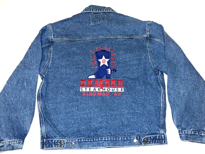 Rare! Vintage 2000s Dambar & Steakhouse Kingman Arizona Denim Jacket New! MEDIUM - Image 1 of 2