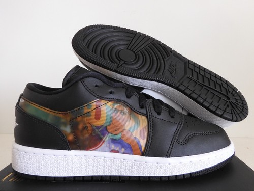 NIKE AIR JORDAN 1 LOW (GS) "OLOGRAMMA" NERO TAGLIA 5Y DONNA TAGLIA 6 5 [DR9497 001]