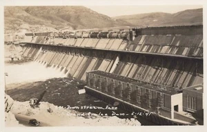 Downstream Face - Grand Coulee Dam, Washington - unposted RPPC - Picture 1 of 3