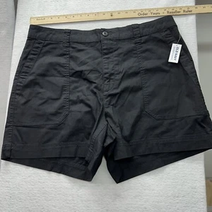 Old Navy Womens OG Chino Shorts Size XLarge BLACK Elastic Waist New - Picture 1 of 8