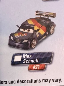 2010 Disney Pixar Cars 2 Diecast Vehicle Max Schnell #21 Mattel Brand New Sealed - Picture 1 of 9