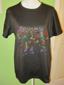 NEW! Women's hand painted Colorful Glitter Elephant on a  Black Tee Size Small - Picture 1 of 5