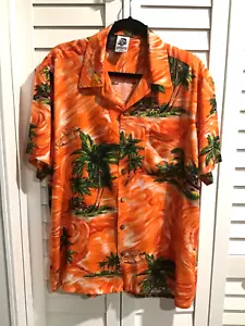 Camicia hawaiana Kennington vintage surfista, palme grande - Foto 1 di 6