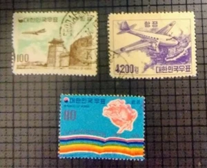 Korea. Briefmarken Lot 3 Luftpost! Scott's #s C6,C24,C43. Gebraucht. sal's briefmarkenladen - Bild 1 von 1