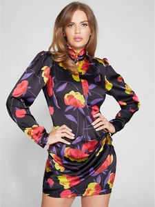 NUEVO VESTIDO DE GASA FLORAL GUESS BY MARCIANO ESTAMPADO ÁMBAR XXS - Imagen 1 de 6