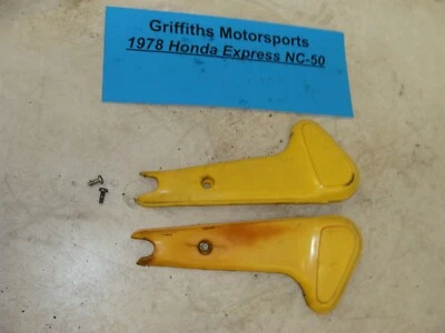 1978 HONDA Express NC50 fabricante de equipamento original scooter ciclomotor garfo frontal tampas de acabamento amarelo - Imagem 1 de 4