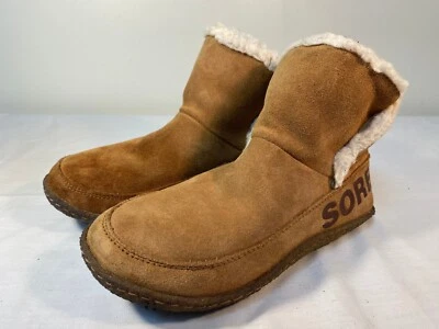 Zapatillas botín SOREL Nakiska para mujer de cuero marrón aisladas - EE. UU. 6 Foto 1 de 4
