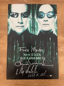 * LILLY & LANA WACHOWSKI * signed 12x18 poster * MATRIX RELOADED * DIRECTOR * - Picture 1 of 2