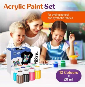 7 Artists Acrylic Fabric Paint - Premium Fabric Paints Permanent for Clothes - - - Picture 1 of 6
