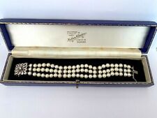 Art Deco Genuine Saltwater 18k White Gold, Rubies, Diamond White Pearl Bracelet