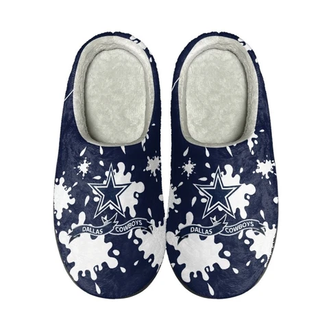 Dallas Cowboys Fleece Slippers Unisex Indoor Non-Slip Winter House Shoes Gift Cover