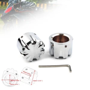 Cubierta de tuerca de tapa de eje delantero cromada apta para Harley Dyna Softail Touring Street Glide - Imagen 1 de 6