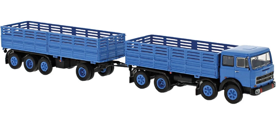 BREKINA 58531 Fiat 691 Millepiedi autocarro e rimorchio azzurro scala HO 1 87