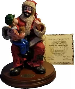 Emmett Kelly Jr., Paper Mache Santa Clown Figure with Little Boy on His Lap - Picture 1 of 7