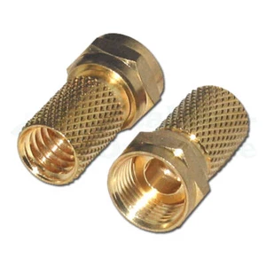 50x F-Stecker vergoldet Gold Kontakte NEU - Bild 1 von 1