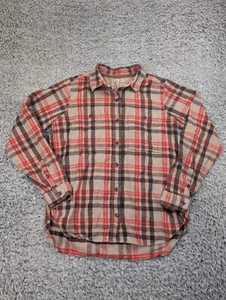 REI Co Op Shirt Men Small Beige Red Plaid Flannel Lumberjack Button Up Outdoor - Picture 1 of 6