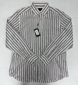 $298 Nuevo EMANUEL BERG Lujo Para Hombre XXL 2XL Ajuste Moderno Rayas Botón Frontal - Imagen 1 de 7