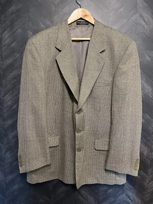 Chaqueta Blazer Deportiva Gianfranco Ruffini Talla R46 Para Hombre Seda/Lana Beige Pata de Gallo  Foto 1 de 4